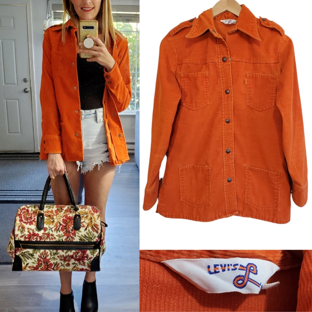 *RARE* Vintage 1970's Levi's Orange Corduroy Jacket